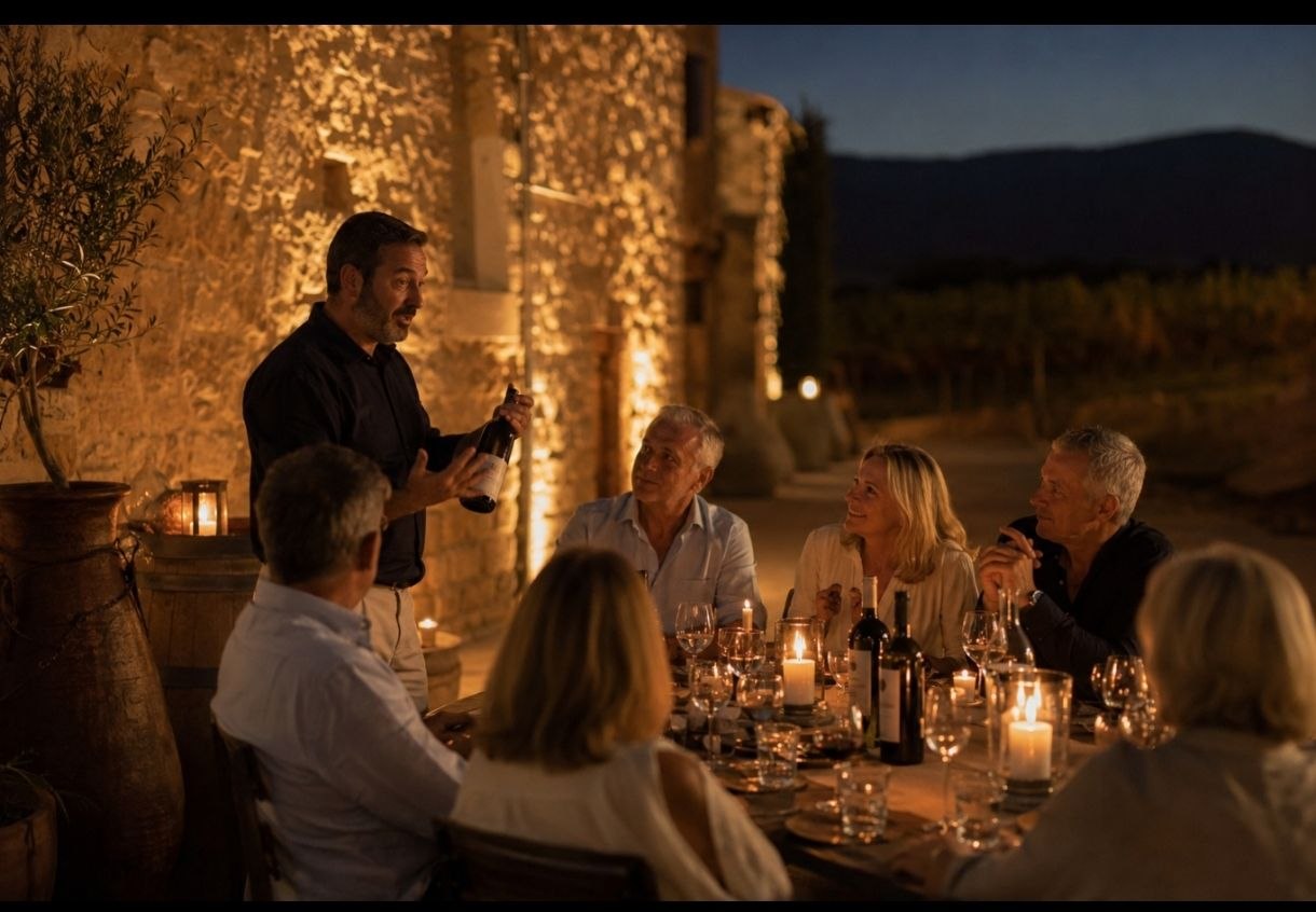 Private atmospheric setting at a Cypriot winery